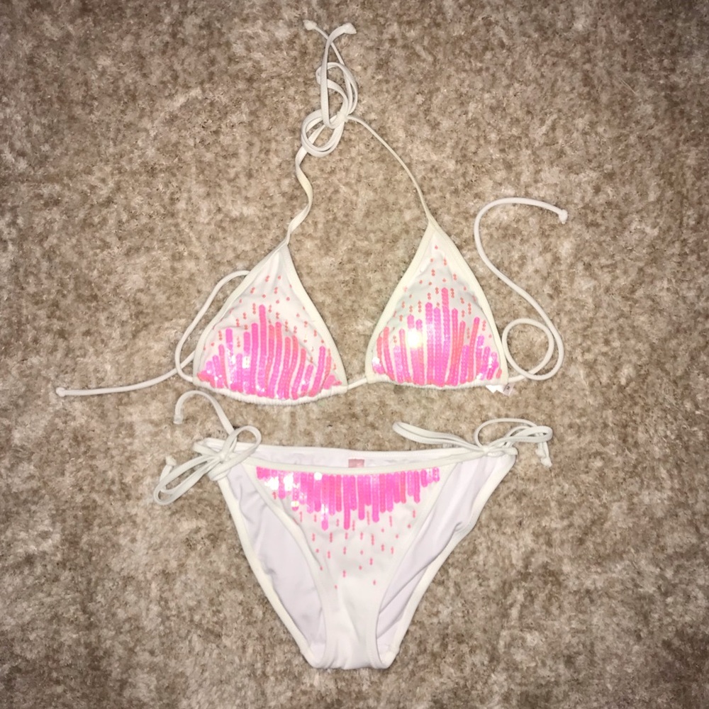 Victoria Secret White with Sequins Bikini